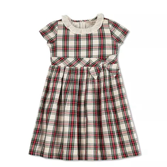 Charming Plaid Holiday Dress with Bow Detail - Picture 3 of 5
